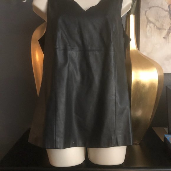 Ann Taylor Tops - Ann Taylor Faux leather front top Size Medium